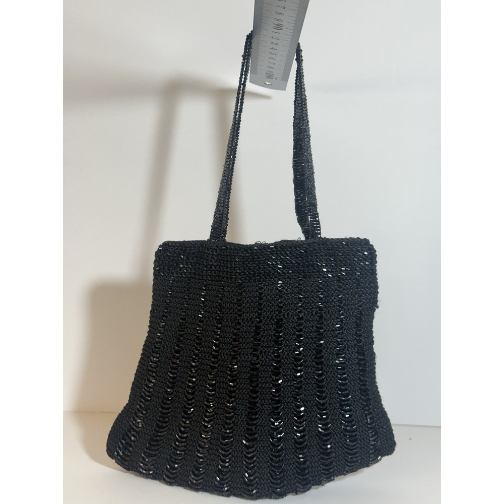 Small Beaded Woman Bag Clutch Purse Evening Bag Black